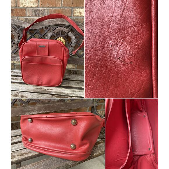 Samsonite Carry on Shoulder Bag Montbello II Red Vintage - Picture 2 of 3
